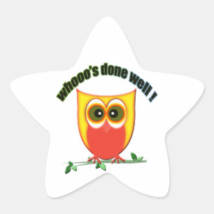 Sticker Étoile whooo faits bien, hibou mignon