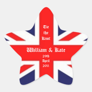 Sticker Étoile William & Kate Mariage-Union Jack