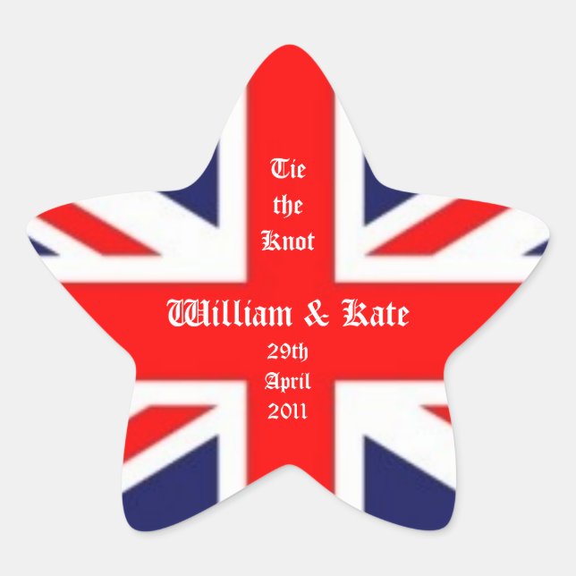 Sticker Étoile William & Kate Mariage-Union Jack (Devant)