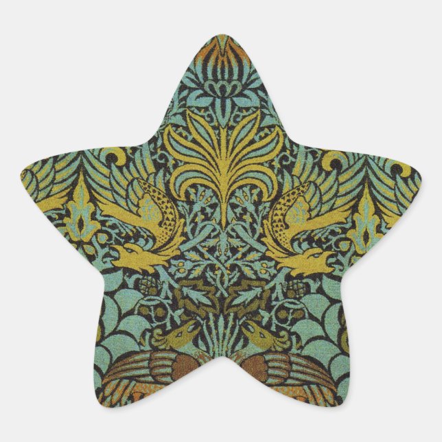 Sticker Étoile William Morris Peacock Dragon Fond d'écran (Devant)