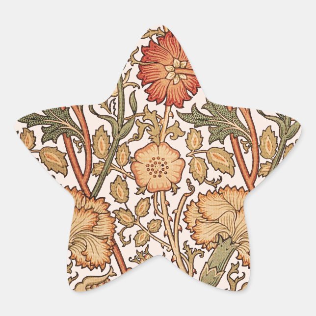Sticker Étoile William Morris Rose Flower Fond d'écran Motif (Devant)
