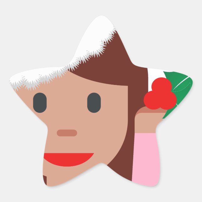 Sticker Étoile xmas information fille émoji (Devant)