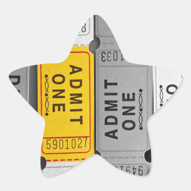 Sticker Étoile Yellow Admettre un ticket de cinéma (Devant)