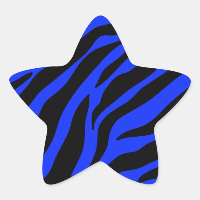 Sticker Étoile zèbre bleu (Devant)