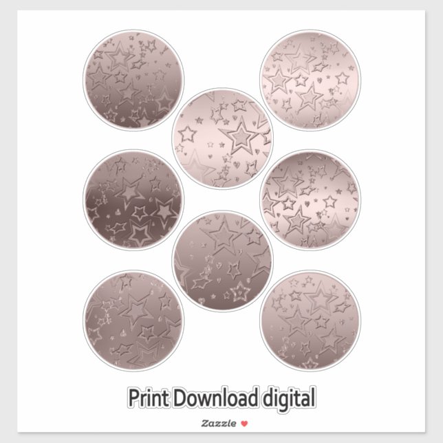 Sticker Étoiles, autocollants, coeur, mariage, fiançailles (Feuille)