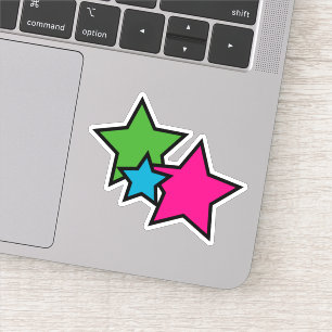 Sticker Étoiles Colorées Néo-Rétro Fantaisistes