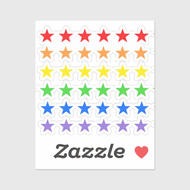 Sticker étoiles Rainbow (Feuille)