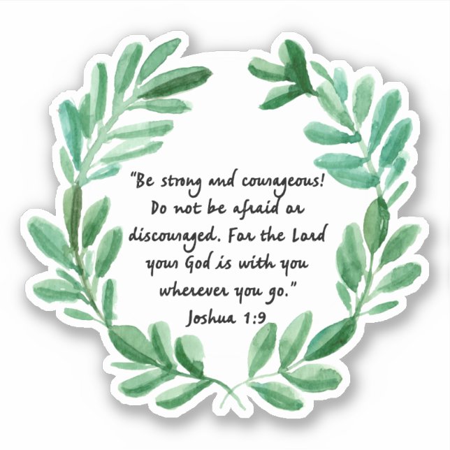 Sticker être fort et courageux (Devant)