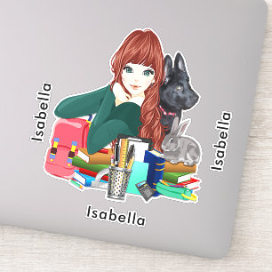 Sticker Étudiants de l'école Furry Friends Ajouter un nom,