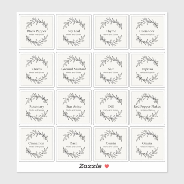 Sticker Eucalyptus Cuisine Herbes culinaires Épices Script (Feuille)