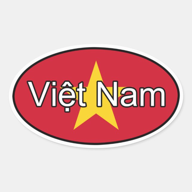 Sticker Euro Drapeau Vietnam (Devant)