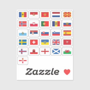 Sticker Europe Pays - Collection Drapeaux M-Z