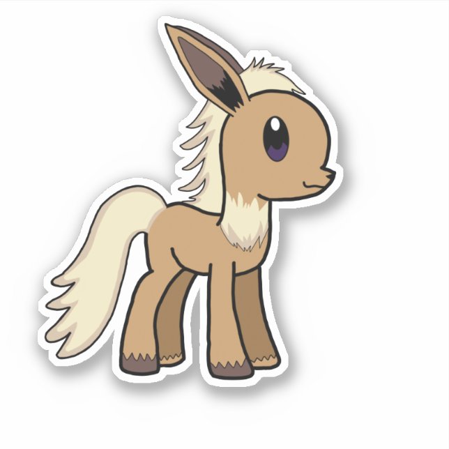 Sticker Eve-ony Pokémon My Little Pony (Devant)