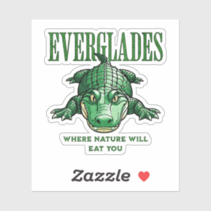 Sticker Everglades – Où la nature vous dévorera - Alligato
