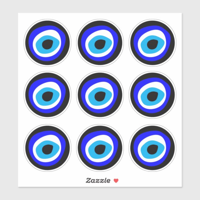 Sticker Evil Eye Talisman & amulet arabe /charme grec BL (Feuille)