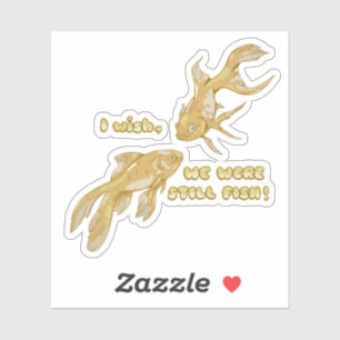 Sticker Évolution du poisson drôle de poisson rouge