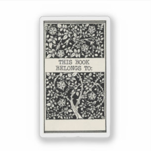 Sticker Ex-libris rétro Ce livre appartient à