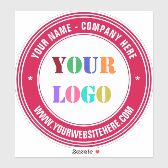 Sticker Exemple d'autocollant rond du logo avec texte pers (Feuille)