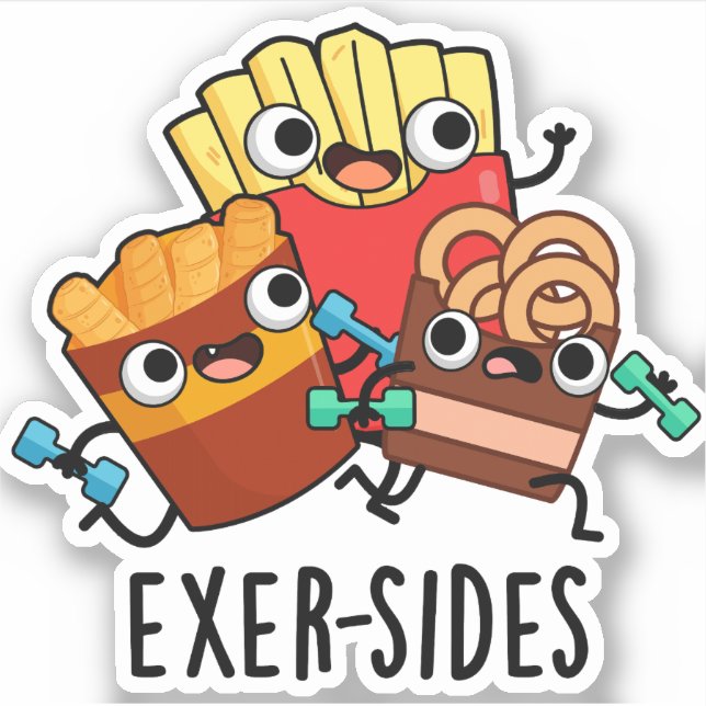 Sticker Exer-side Funny Exercice Pun (Devant)