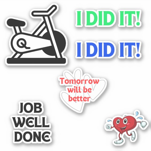Sticker Exercice, Citation Affirmative, Vélo, Je L'Ai Fait (Devant)