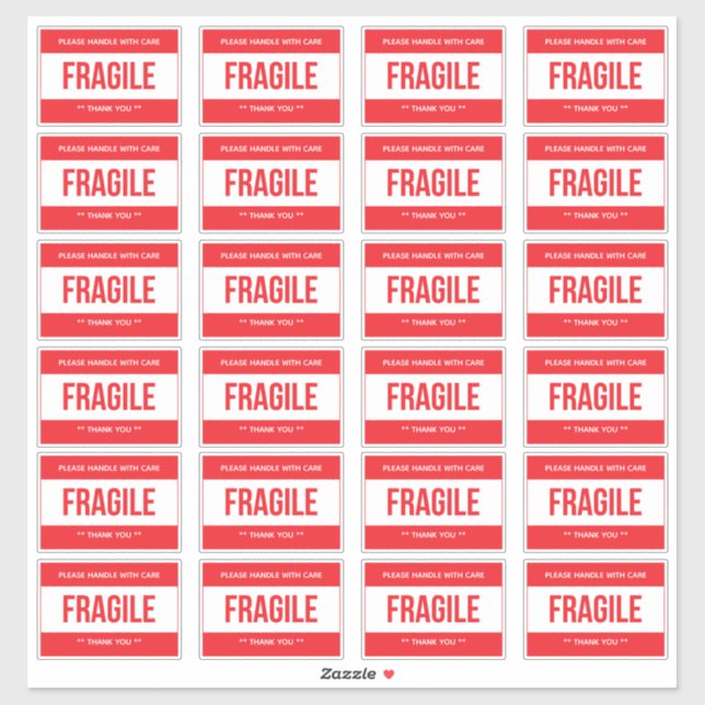 Sticker Expédition fragile - Manipuler avec soin (Feuille)