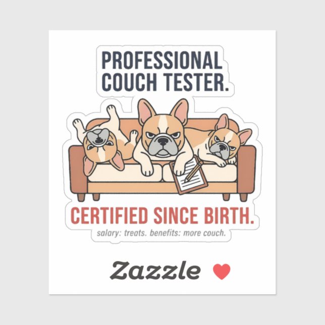 Sticker Expert Professionnel de la Sieste Bouledogue Franç (Feuille)