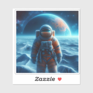 Sticker Explorateur de monde extraterrestre sous planète l