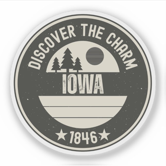 Sticker Explorez l'Iowa - Conceptions pour chaque amoureux (Devant)
