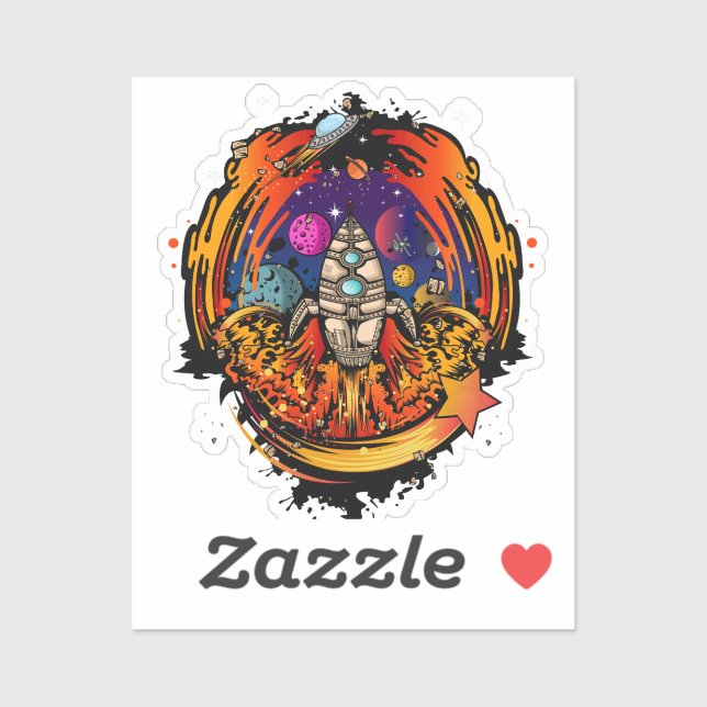 Sticker Exploser le vaisseau spatial (Feuille)