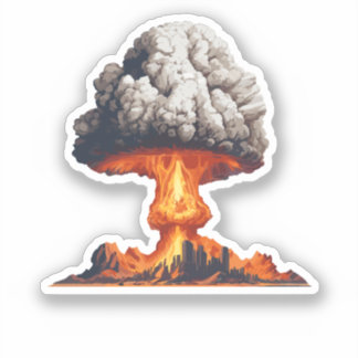 Sticker Explosion nucléaire avec champignon