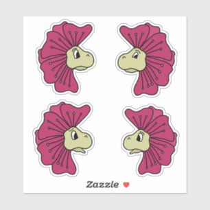 Sticker Expressions de dinosaures en fleurs