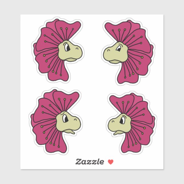 Sticker Expressions de dinosaures en fleurs (Feuille)