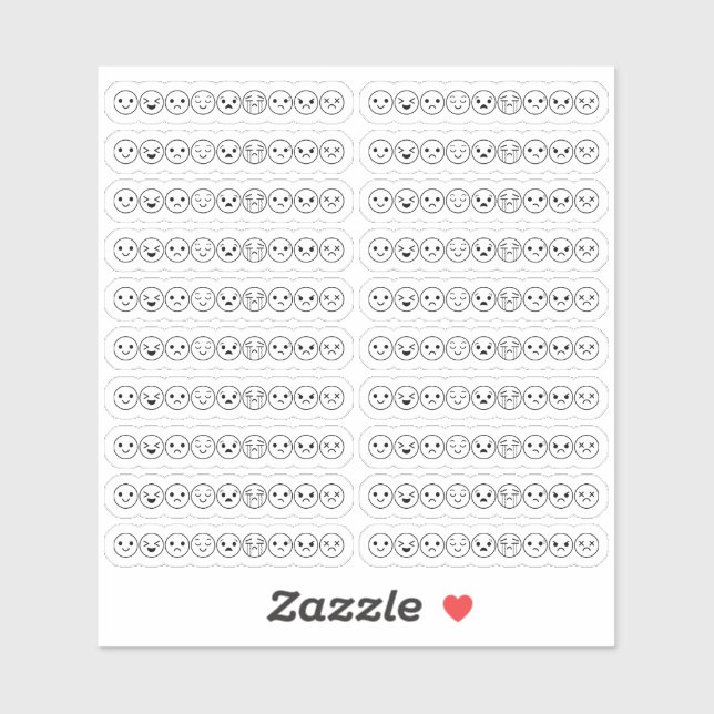 Sticker Expressions faciales Mood Mental Health Tracker (Feuille)