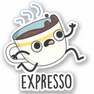 Sticker Expresso Drôle Coureur De Coffee Pun