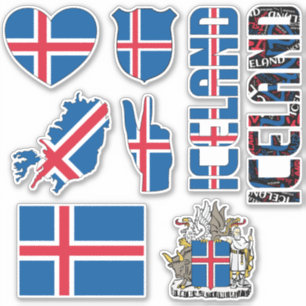 Sticker Extraordinaire Islande Forme les symboles nationau
