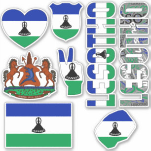 Sticker Extraordinaire Lesotho Forme les symboles nationau