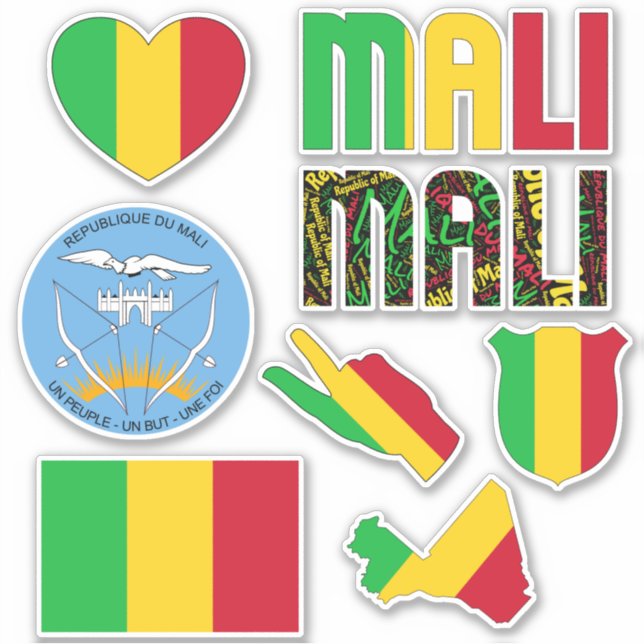 Sticker Extraordinaire Mali Forme les symboles nationaux (Devant)