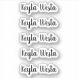 Sticker Extraordinaire script blanc nom personnalisé<br><div class="desc">Extraordinaire script lunatique personnalisé autocollant nom</div>