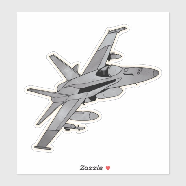 Sticker F-18 Hornet, avion à réaction multirôle (Feuille)