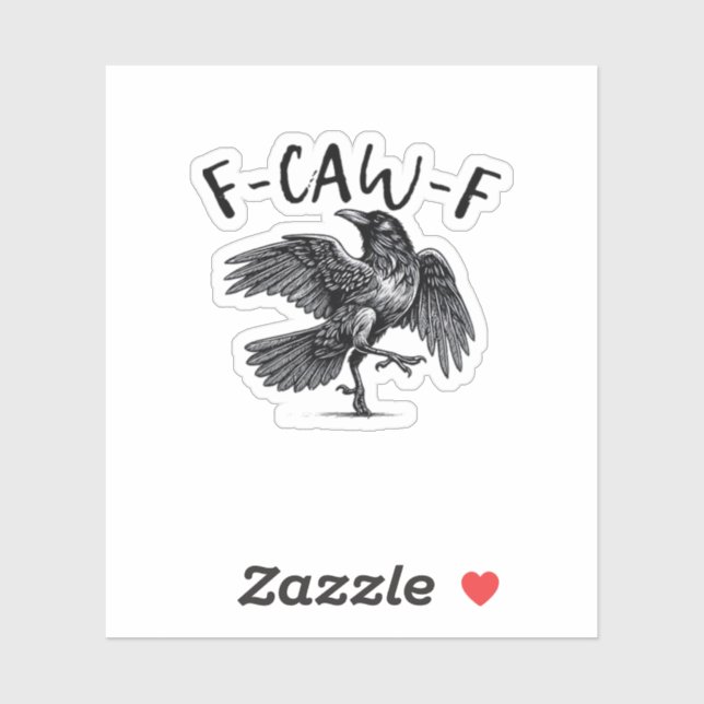 Sticker F Caw F Crow Retro Classic Style (Feuille)