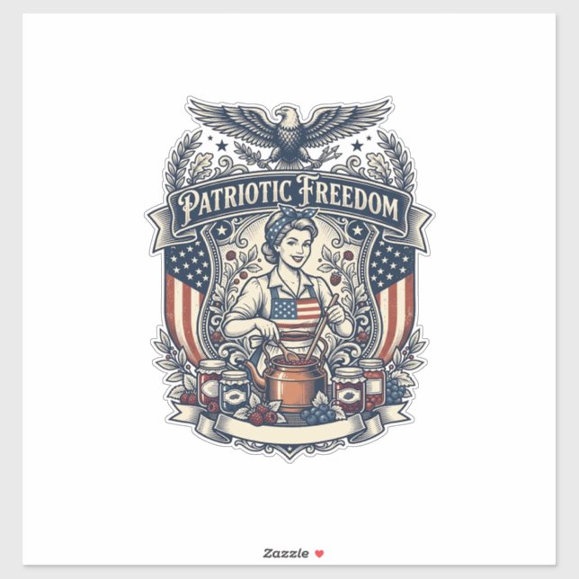 Sticker Fabricant de confiture patriotique (Feuille)