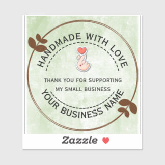 Sticker fabriqué à la main avec amour | merci de soutenir
