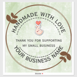 Sticker fabriqué à la main avec amour | merci de soutenir
