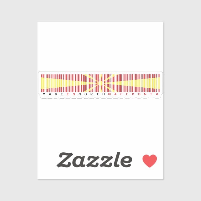 Sticker Fabriqué au drapeau de code-barres de Macédoine du (Feuille)