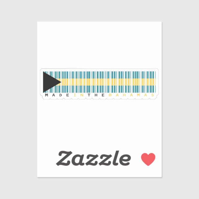 Sticker Fabriqué au drapeau de code-barres des Bahamas (Feuille)