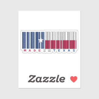 Sticker Fabriqué au Texas Barcode Flag State Pride