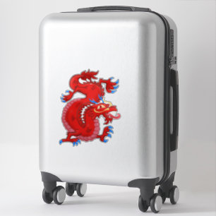 Sticker Fabrique, Rouge, Dragon Oriental