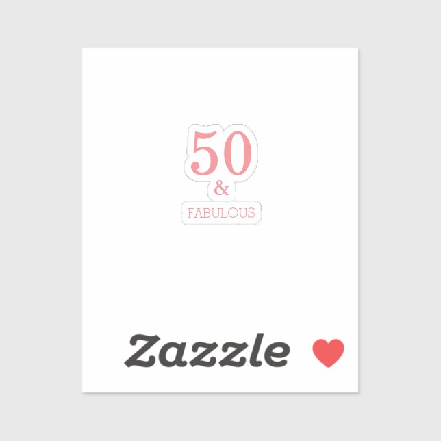 Sticker Fabuleux 50 Anniversaire Coral Rose Couleur person (Feuille)