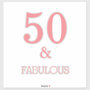 Sticker Fabuleux 50 Anniversaire Fête Couleur Personnalisé