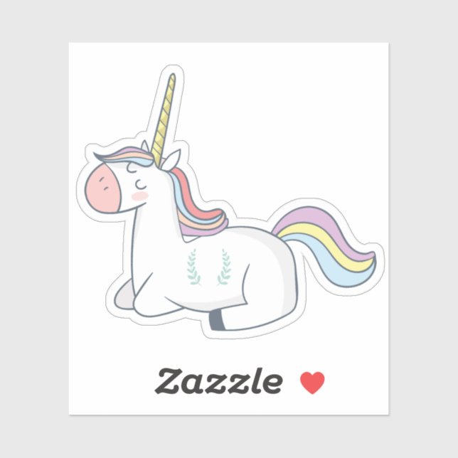 Sticker Fabulous Unicorn dormant (Feuille)
